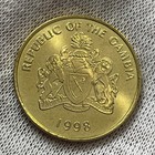 1998 Gambia 10 Bututs Coin Double-spurred Francolin Bird Animal Wildlife