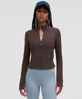 Lululemon Define Cropped Jacket Slim Exercise High Elastic Yoga Clothe Espresso