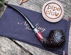 Erik Nording Churchwarden Spigot Partially Rusticated Briar Tobacco Pipe New