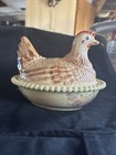 Hen On Nest - Nesting Hen - Covered Ceramic Dish Beautiful Colors  Atlantic Mold