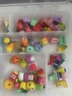 Shopkins Mini Figures Fruits   Vegetables Grocery Lot W  Storage Case 2016