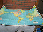 1957 Hammond s International Map Of The World Wall Size Map 50  X 33  In Book