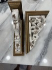Antique Wood Corbels Pair  Vintage Wood Shelf Brackets