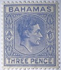 Travelstamps  1943 Bahamas  105a Used King George Vi  Mint  Og   Nh  Three Pence