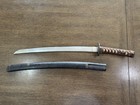 Original Vintage Katana Japanese Wakizashi Samurai Sword   Lacquered Wood Sheath
