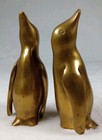 Pair Of Vintage Solid Brass Penguin Figurines 4 1 4  Decor