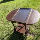 Antique Drop Leaf Table Cart Tea Server Bar Console End Side Vintage 24   x17   