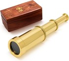 6 Inch Brass Telescope With Wooden Box For Nautical Collectibles And Pirate S   