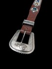 1950s Brown Multicolor Jewel Studded Western Belt Very Rare Larger Size 42