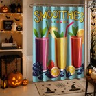 Fresh Fruit Smoothie Pattern Shower Curtain Waterproof For Bathroom Decor