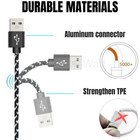 3ft 6ft 10ft Micro Usb Fast Charger Cable Braided Cord For Samsung Android Lot