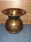 Vntg Union Pacific Railroad Brass Spittoon Both Sides Embossed 10 -great Patina 