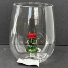 Anthropologie Jolly Icon Stemless Wine Glass   Christmas   Tree   New