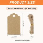 100 Pcs Blank Gift Tags With String  2x1 2 Inch Kraft Paper Tags Gift