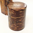 Japanese Tea Caddy Cherry Bark Kabazaiku Wooden Style Matcha Tin Canister  T42