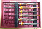 Vintage Kirk s Sheffield Cutlery Stainless Hand Forged 6 Pc  Knife Set W  Case