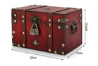 Retro Wooden Treasure Chest With Lock - Decorative Storage Box