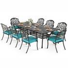 9 Pcs Outdoor Patio Dining Set Cast Aluminum Table   Chairs Furniture Set For 8