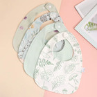 4pcs Cotton Soft Baby Adjustable Bibs Infant Bib Newborn Burp Cloths Bandana Sca