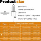3 16  X 5 8  Stainless Steel Pop Rivets With Stainless Steel Washers 4 8 X 16mm