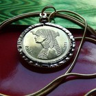 Pharaoh Cleopatra Queen Coin Pendant 24  Gf Chain Egypt Gold Plated Nugget Bezel