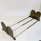 Vintage Heavy Solid Brass Art Deco Expandable Slide Book Rack Bookends