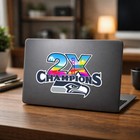 Seattle  Seahawks  2 Times Champions Sb 60 Precision Cut Decal