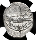 Roman Impertorial  Marc Antony  32-31 B c  Silver Denarius  Leg X  Ngc Xf