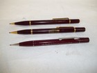 A 4  Lot Of  3   Scripto Mechanical Lead Pencils Maroon With Top Caps