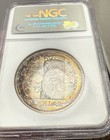 1958 Canada Silver Dollar  1 - Ngc Ms62 - Rainbow Toned