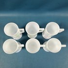 Set Of 6 Vtg Federal Moonglow Iridescent Milk Glass Footed Coffee Mugs Cups
