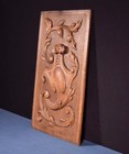 Antique French Highly Carved Panel In Oak Wood Salvage