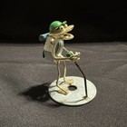 Vtg 2000 Arthur Ward Hiker Frog Sculpture Nuts   Bolts Outdoor Reproduction