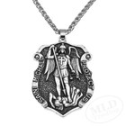 Large Saint St Michael Shield Pendant Necklace     Limited Edition Collectible