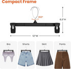 Black Pants Hangers 30 50 Pack  12 Inch Skirt Hangers With Non-slip Big Clips
