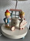 Vintage  jack And Jill Went Up The Hill  Wooden Children s Table Lamp Nursery