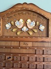 Vintage Perpetual Wood Wall Calendar Country Scene  Handpainted Tiles