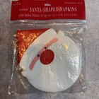 Vtg Hallmark Santa Shaped Christmas Paper Beverage Napkins   Decoupage Nos Set 2