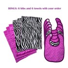 12-pcs Crib Baby Bedding Set Including Bonus Bibs towels - Pink Safari