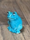 Vintage Frog Crouching Statue Toad Figure Animal Amphibian Green Hong Kong