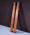 25  Pair Of French Antique Solid Walnut Wood Support Posts Pillars