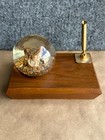 Vintage Crystal Vu Rattlesnake Head Embedment Desk Pen Holder Iminac Texas