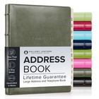 Large Leather Address Book With Alphabetical Tabs  480 Records  9x7  Notebook