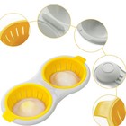 Microwave Egg Poacher 2 Eggs  Double Layer Egg Boiler For Microwave 2 Cavity