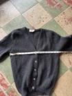 Vintage 60s Featherknits Mohair And Wool Black Cardigan Sweater Size Small