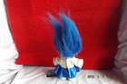 Vintage Trolls Russ Hanukkah Jewish Star Blue Hair Around The World Doll 