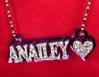 Necklace Name Plate Custom Name Necklace Heart Design Laser Cut Any Name Pendant