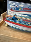Vintage 1996 Schylling Collector Series Tin Wind Up Speedboat Fireball Works 