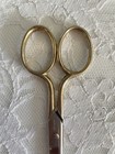 Vintage German Embroidery Sewing Scissors Gold Tone Handles
