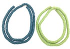 2 Strands Handmade Ghana Recycled Glass Disk Shape African Trade Beads